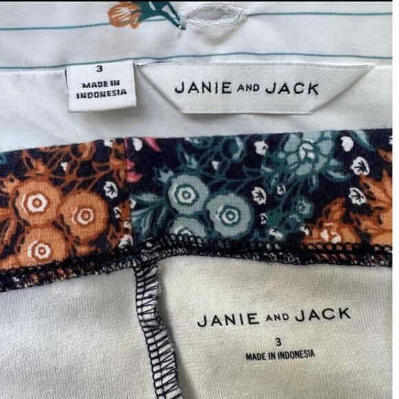 Janie and Jack Floral Ruffle Top and Floral Ponte Pant Set, Size 3T, Ivory, Mult - Picture 8 of 9